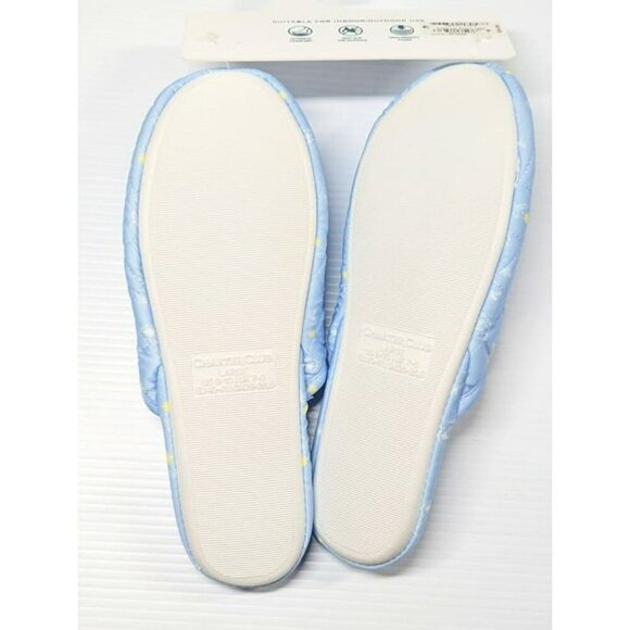 Charter Club Women's Quilted Paisley Floral Clog Slippers Blue Size L (MSRP $35) - Picture 4 of 5